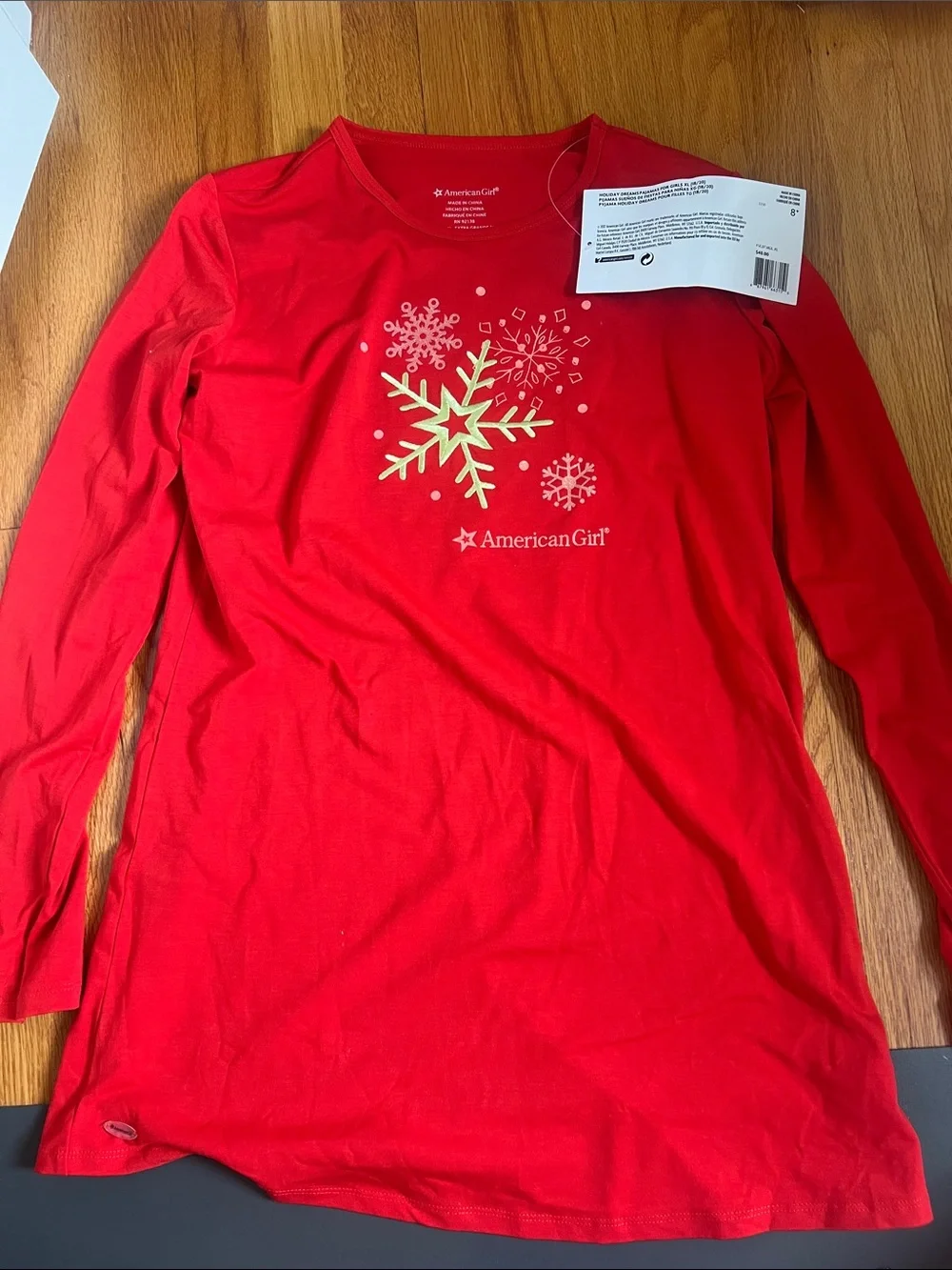 NEW American Girl XL (18/20) Holiday Dreams retired Snowflake Pajama Set